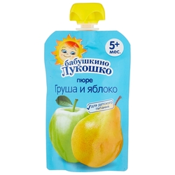 Купить Бабушкино Лукошко пюре фруктовое 90г 5+ мес яблоко груша