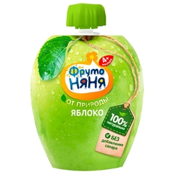 Купить Фрутоняня пюре 90г яблоко натуральное с 4 мес