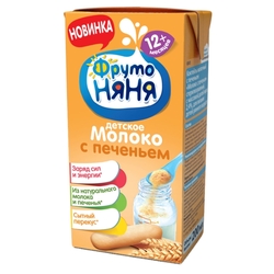 Купить ФрутоНяня молоко с печеньем 200мл 12+ мес