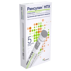 Купить Ринсулин НПХ сусп д/п/к введ 3мл №5 катридж в шприце-ручке Ринастра II