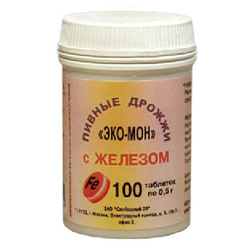 Купить Дрожжи Пивные Эко-Мон таб №100 железо
